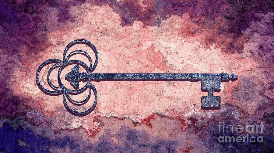 Vintage Digital Art - The Key - 01at-c02 by Variance Collections