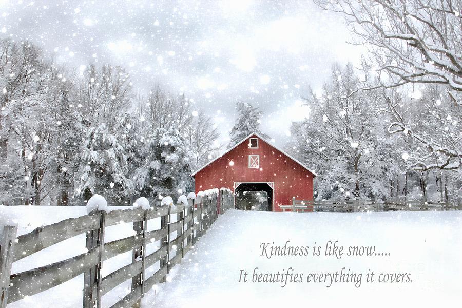 The Kindness Winter Barn Photograph by Benanne Stiens