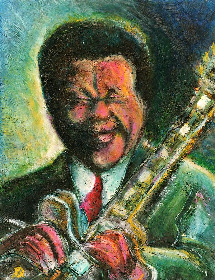 Music Painting - The King and His Guitar by Dennis Tawes