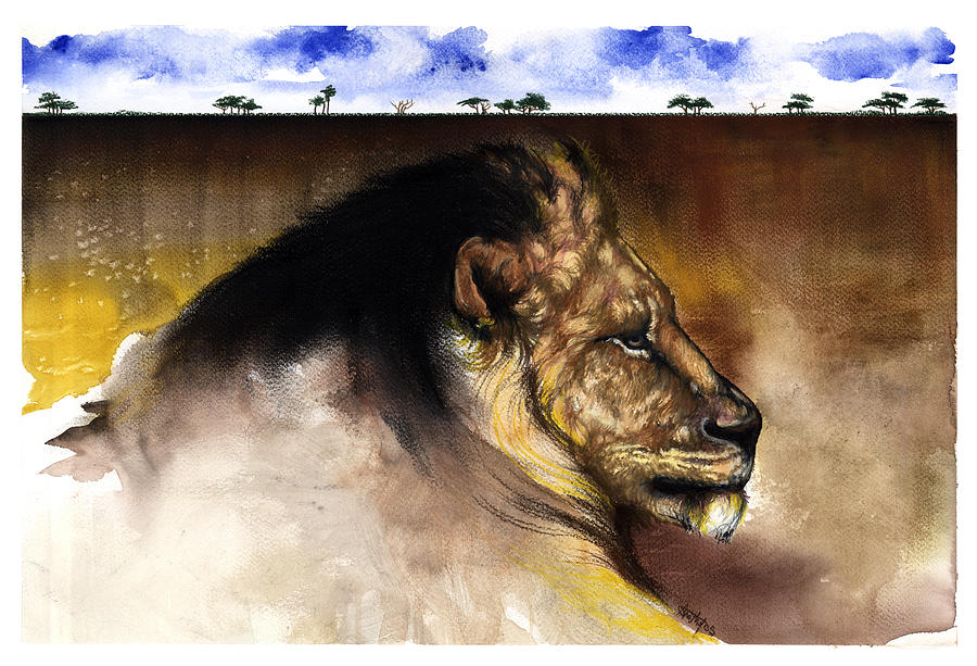 The King Mixed Media by Anthony Burks Sr