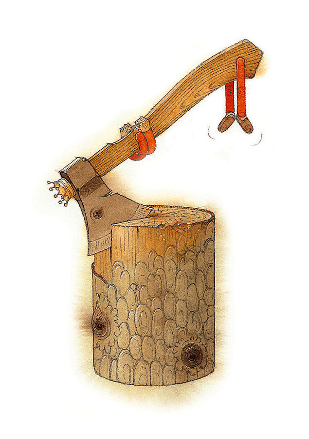 The King Axe Painting by Kestutis Kasparavicius