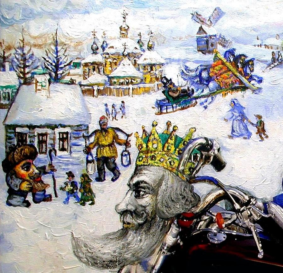Winter Painting - The King In A Winter Fantasy by Ari Roussimoff