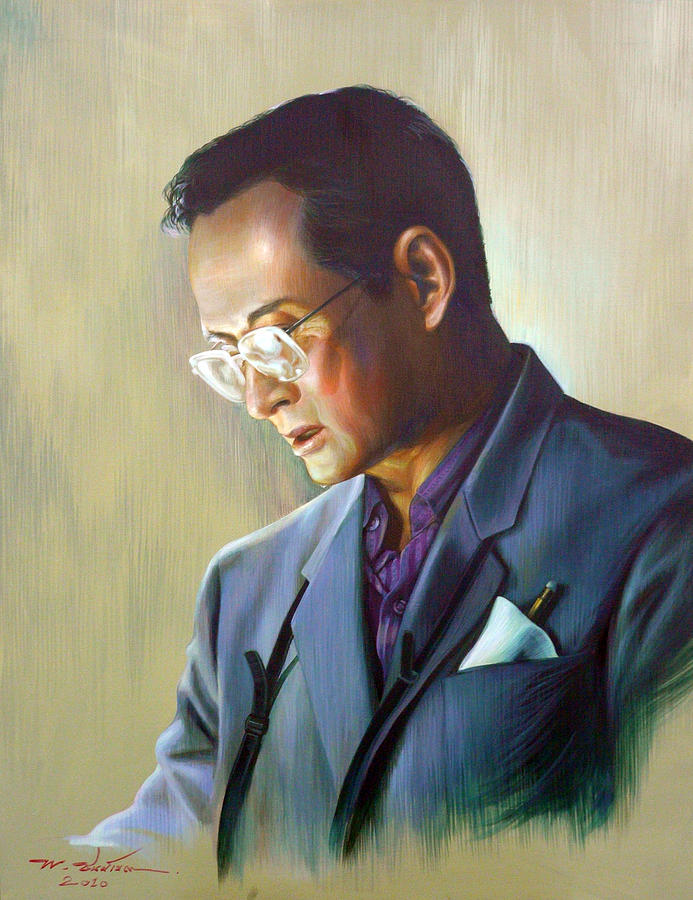 Thai Painting - The King Of Thailand by Chonkhet Phanwichien Thai Painting - The King Of Thailand by Chonkhet Phanwichien