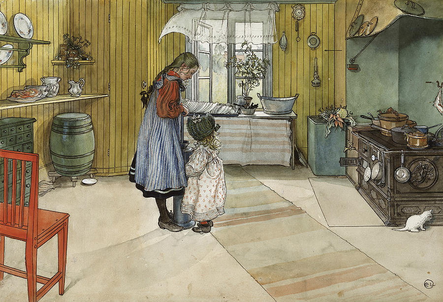 The Kitchen. From A Home Painting by Carl Larsson
