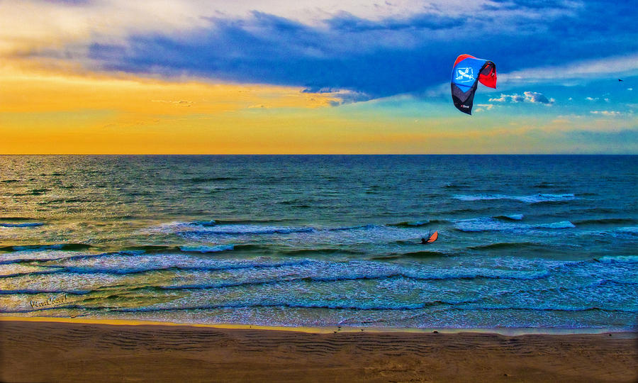 The Kite Surfer and His Early Morning Ride After His PU Was Stolen Photograph by Chas Sinklier