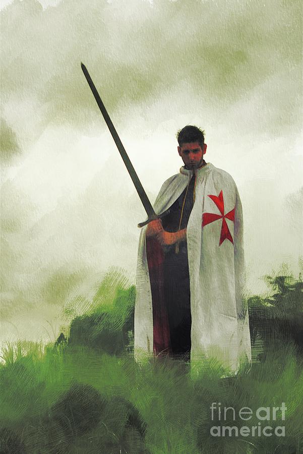 The Knight Templar Painting by Esoterica Art Agency