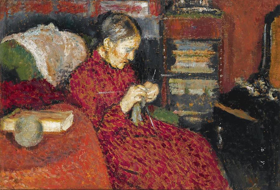 The Knitter Painting by Georges Lemmen