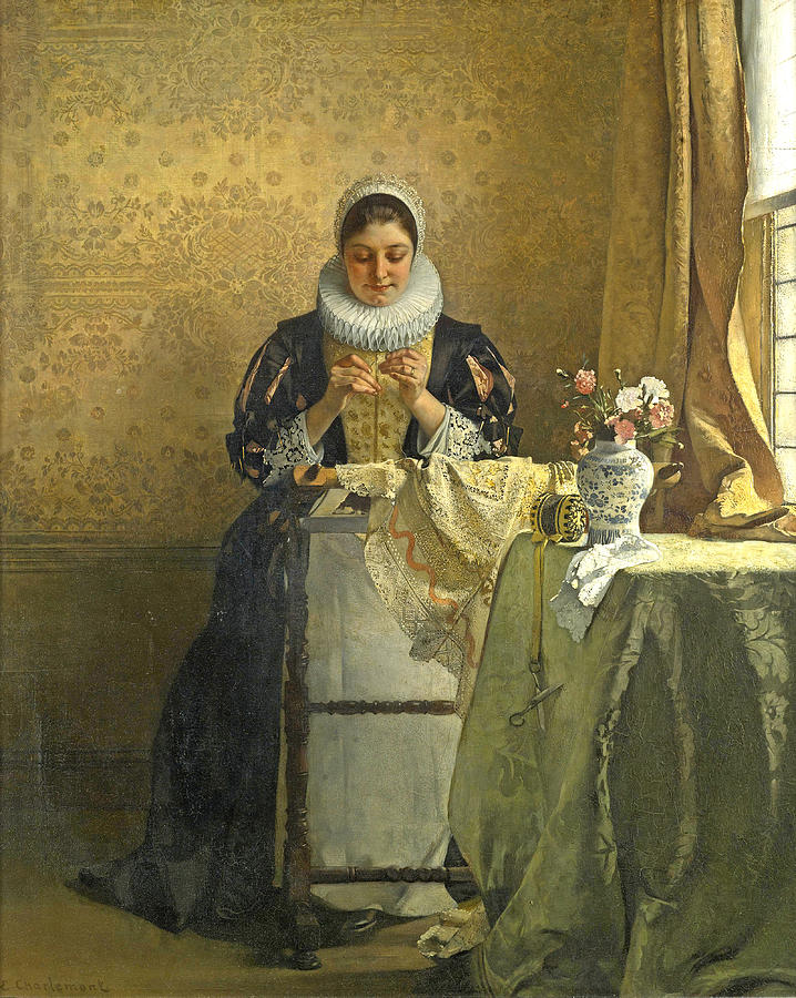 The Lace Maker  Painting by Eduard Charlemont