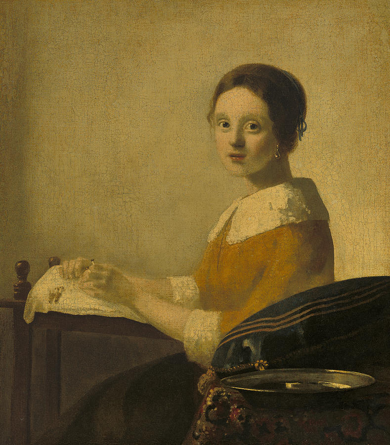 The Lacemaker Imitator Of Johannes Vermeer 