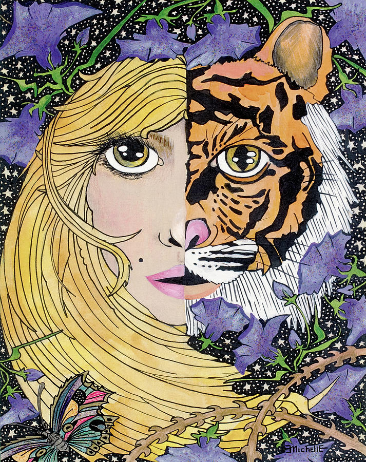 The Lady or The Tiger? Painting by Michelle Stone