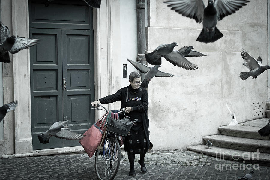 The Lady Who Adored Pigeons Photograph by Becqi Sherman