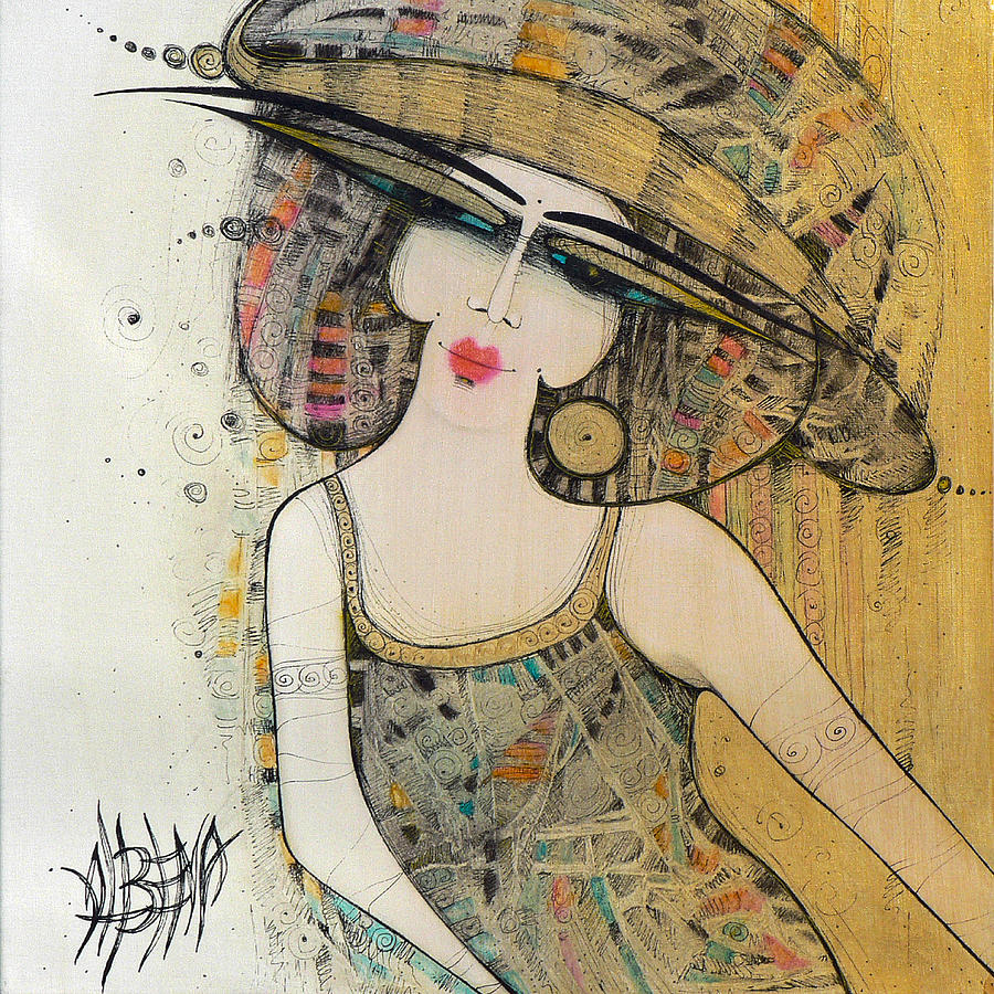 The Lady With A Hat 2 Painting by Albena Vatcheva