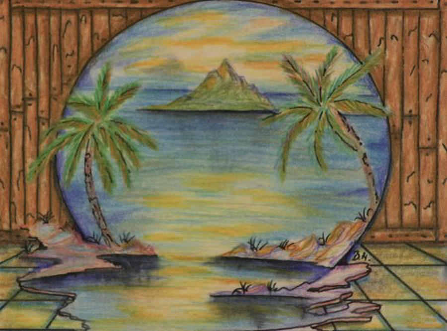 The Lagoon Drawing by Brian Hansen