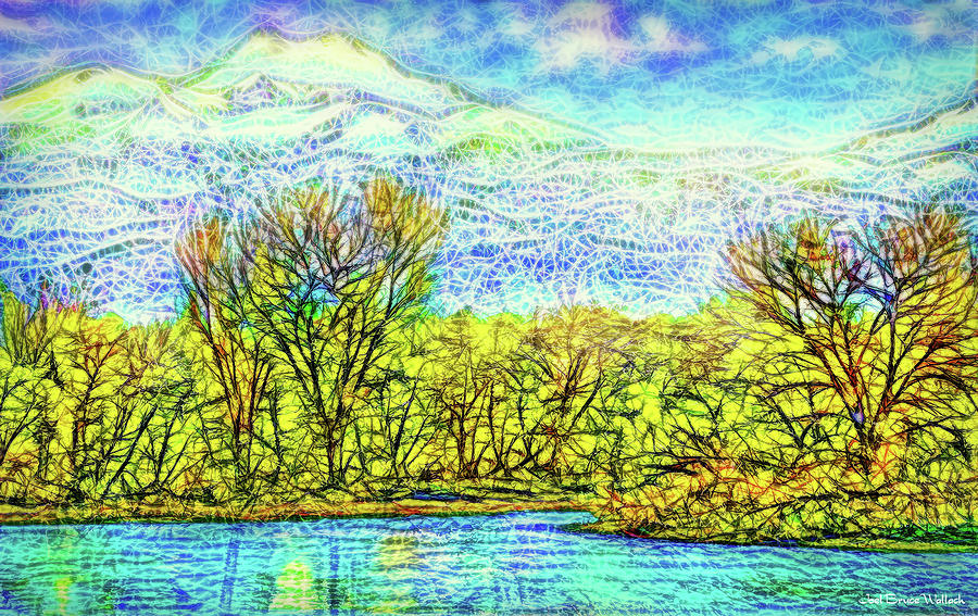 Tree Digital Art - The Lake At Dusk - Boulder County Colorado by Joel Bruce Wallach