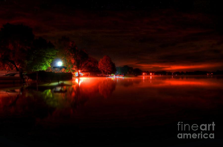 Sunset Photograph - The Lake at Nightfall by Michael Garyet