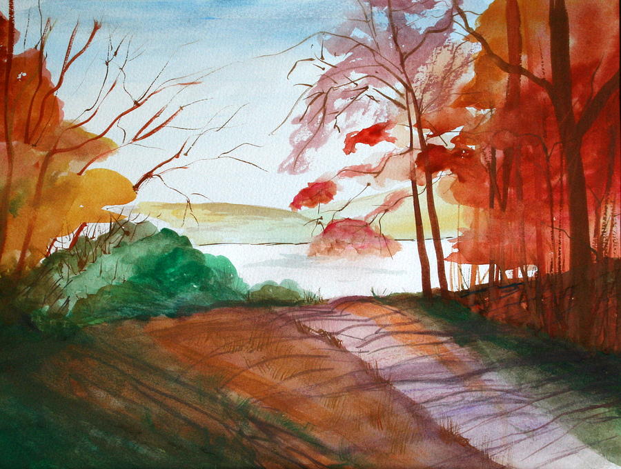 The Lake Road Painting by Julie Lueders 
