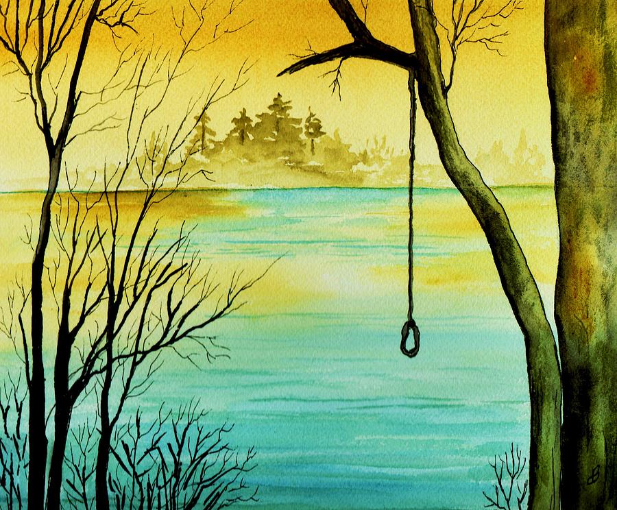 The Lake Swing Painting by Brenda Owen