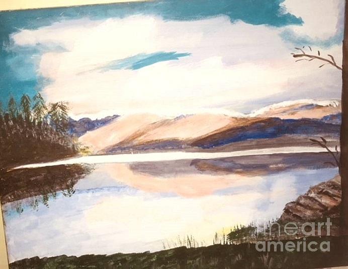 The Lakes Painting by Audrey Pollitt