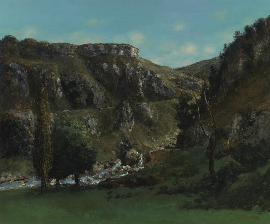 The Laloue Valley near Mouthiers-Haute-Pierre Painting by Gustave Courbet