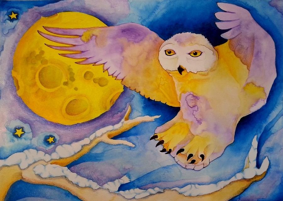 The Landing of Snowy Owl Painting by Corey Habbas