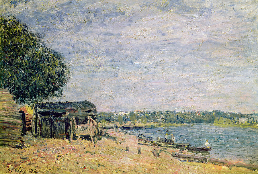 The landscape of Saint Mammes Painting by Alfred Sisley - Fine Art America