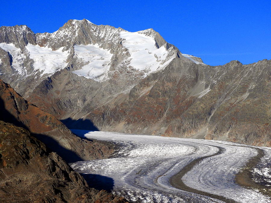 The Large Aletsch Glacier in Switzerland Photograph by Ernst Dittmar