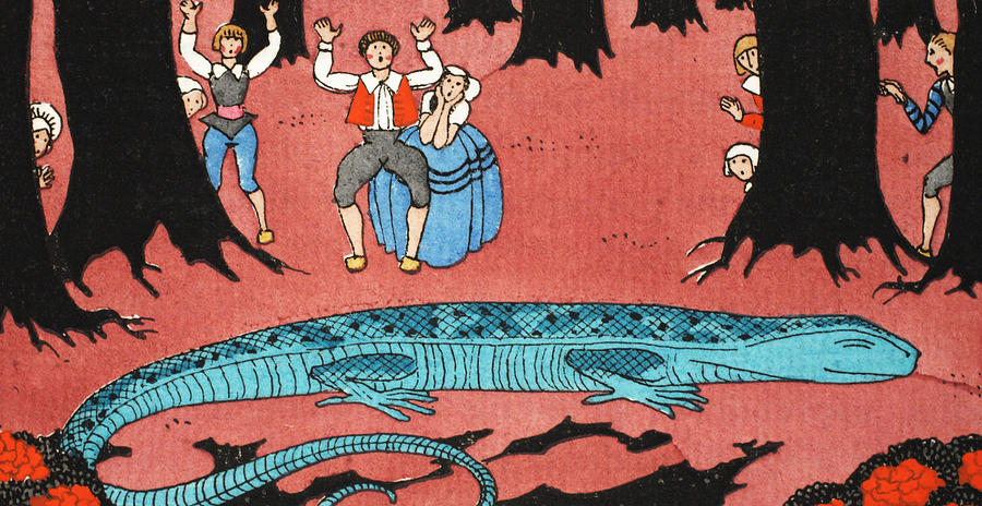 The Large Blue Lizard Painting by Georges Barbier