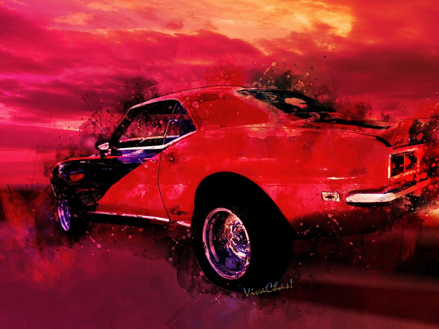 The Last Chase Muscle Car Shootout Digital Art by Chas Sinklier
