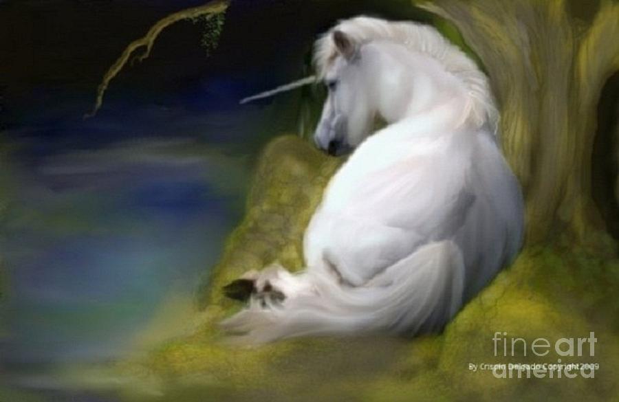 Unicorn Digital Art - The Last  by Crispin  Delgado