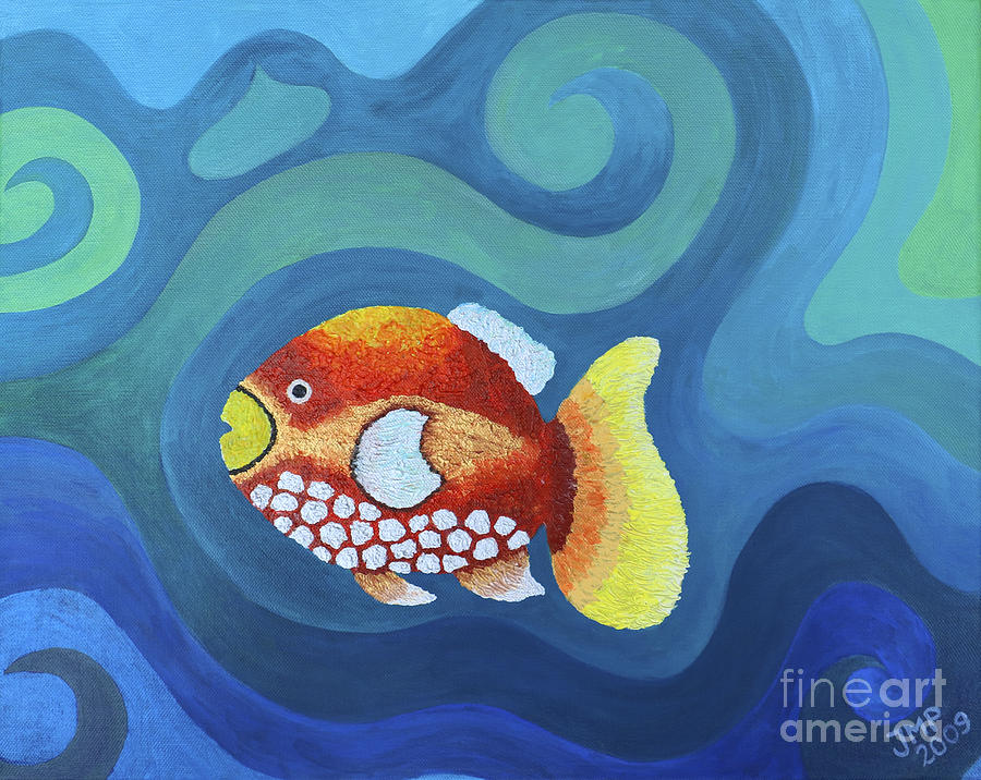 The Last Fish Painting by Jutta Maria Pusl