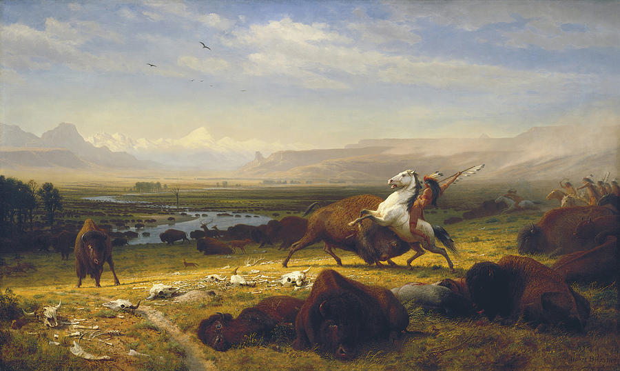 Albert Bierstadt  Painting - The Last Of The Buffalo by MotionAge Designs