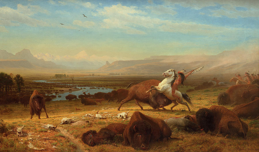Albert Bierstadt  Painting - The Last of the Buffalo by Bierstadt Albert