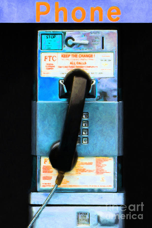 The Last Pay Phone On Earth 20150901 painterly p180 Photograph by Wingsdomain Art and Photography