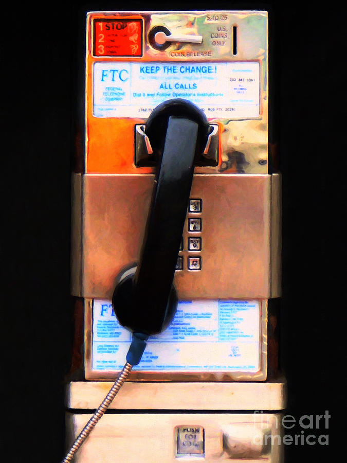 The Last Pay Phone On Earth 20150901 painterly v2 Photograph by Wingsdomain Art and Photography