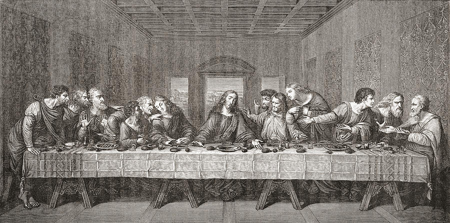 The Last Supper After Leonardo Da Drawing by Vintage Design Pics - Fine ...