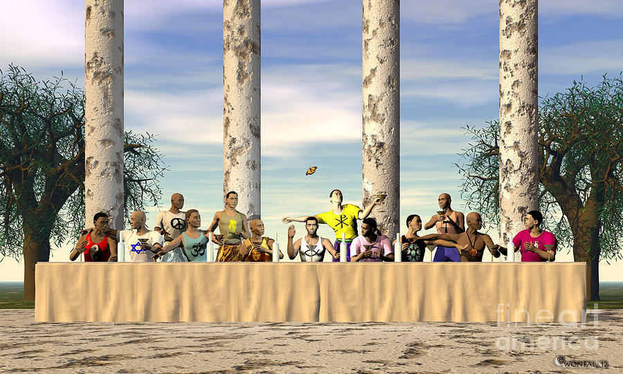 Wine Digital Art - The Last Supper, v. 1 by Walter Neal
