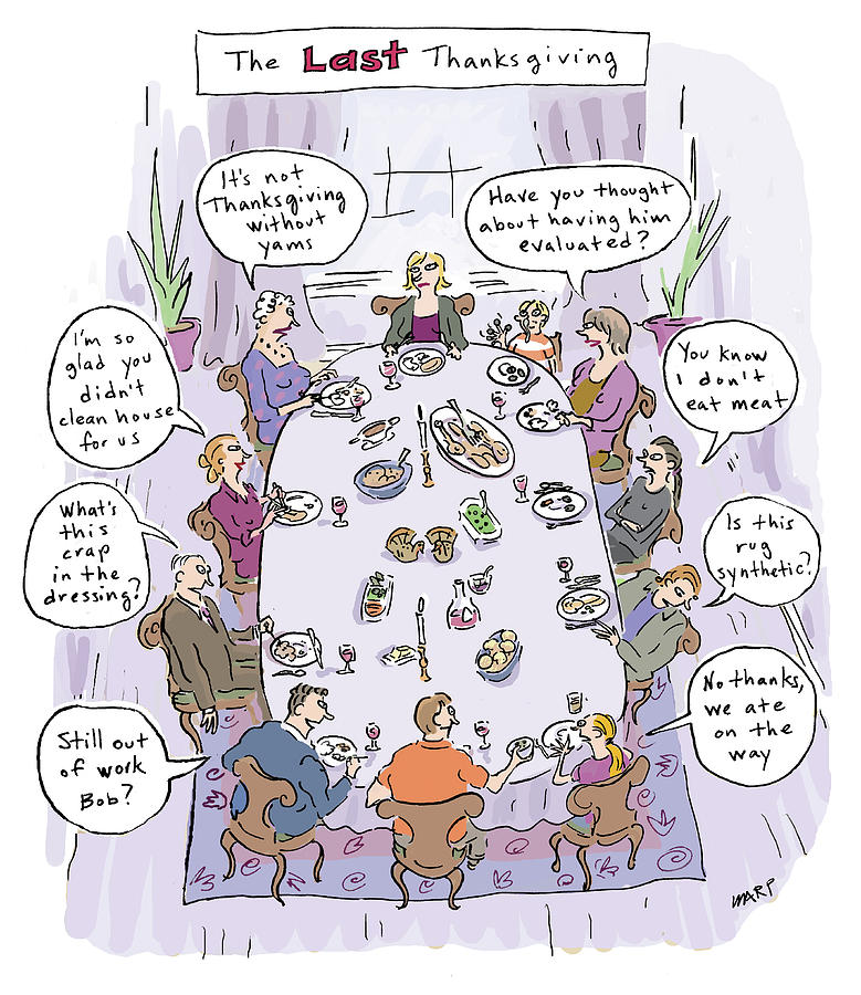 The Last Thanksgiving Drawing by Kim Warp