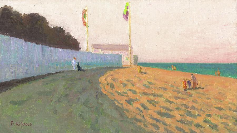 Seaside Painting - The latest seaside visitors by Ben Rikken Seaside Painting - The latest seaside visitors by Ben Rikken