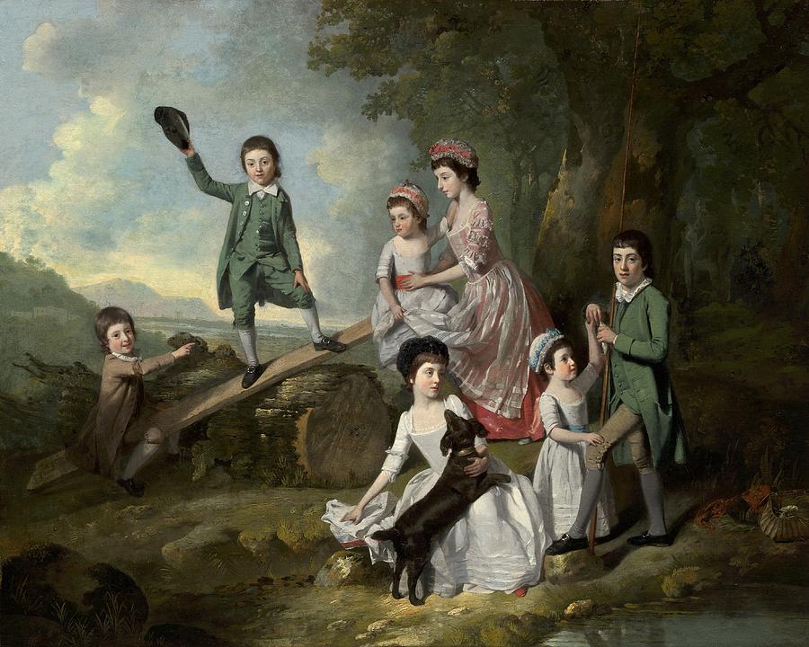 Johann Zoffany Painting - The Lavie Children by Johann Zoffany