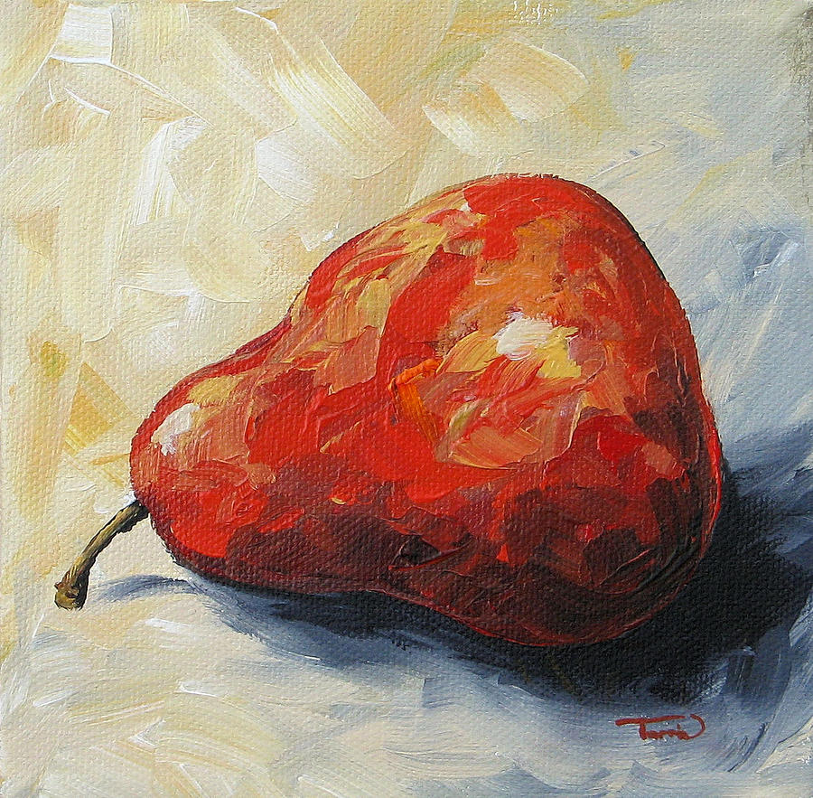The Lazy Red Pear III Painting by Torrie Smiley