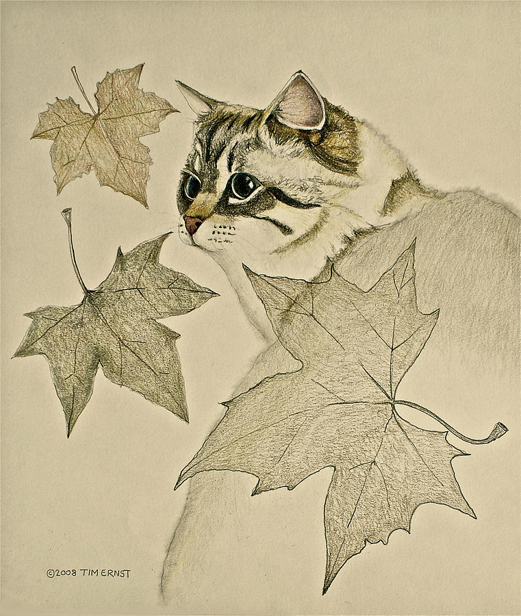 the Leaf Cat Digital Art by Tim Ernst