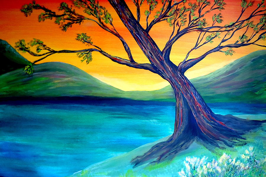 The Leaning Tree Painting by Lynda Luburic - Fine Art America