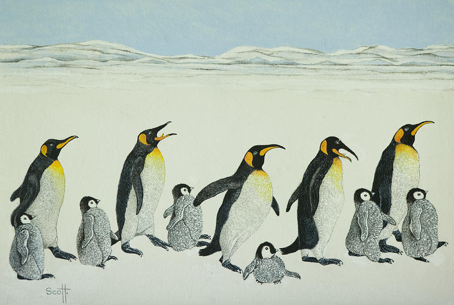 Penguin Painting - The learning curve by Pat Scott