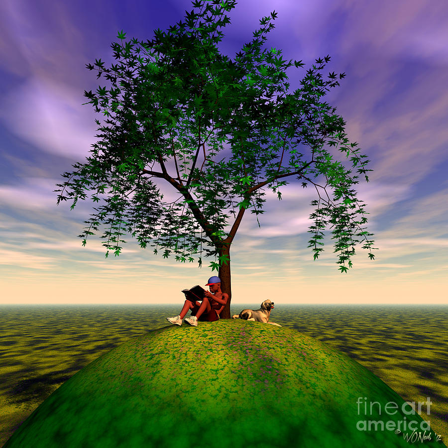 Fantasy Digital Art - The Learning Tree by Walter Neal