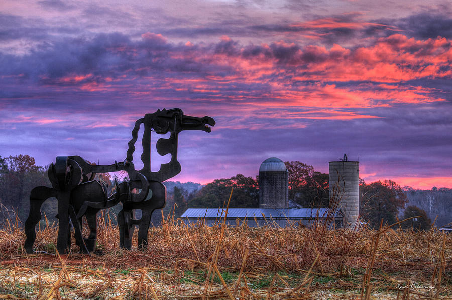 The Legend Lives On The Iron Horse Corn Field Sunrise Georgia Agricultural Farming Art Photograph