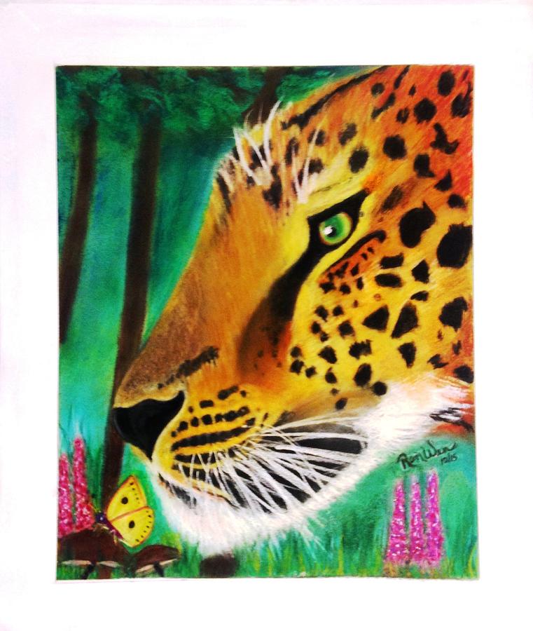 The Leopard and the Butterfly Painting by Renee Michelle Wenker