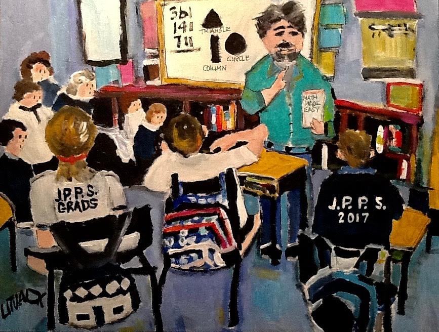 The Lesson Painting by Michael Litvack