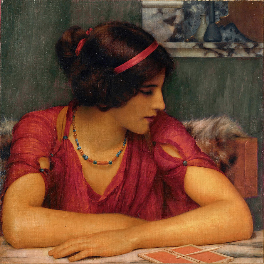 John William Godward Painting - The Letter. A Classical Maiden by John William Godward