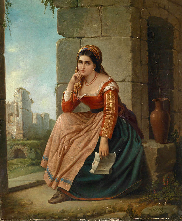 The Letter Painting by Attributed to Augusto Tominz