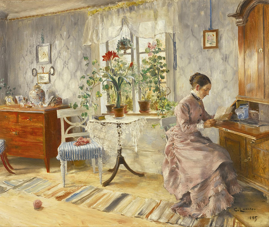 The Letter Painting by Carl Larsson